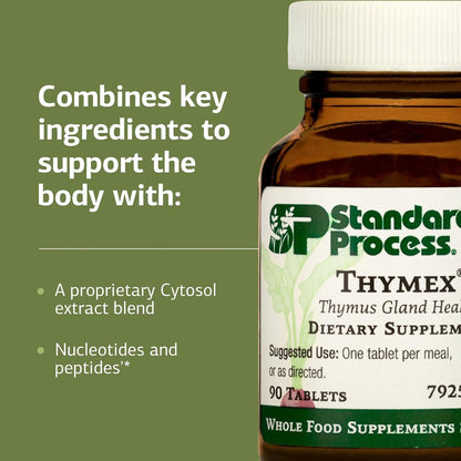 Standard Process Thymex - Cytosol Extract Food Supplement for Immune Health - 90 Tablets