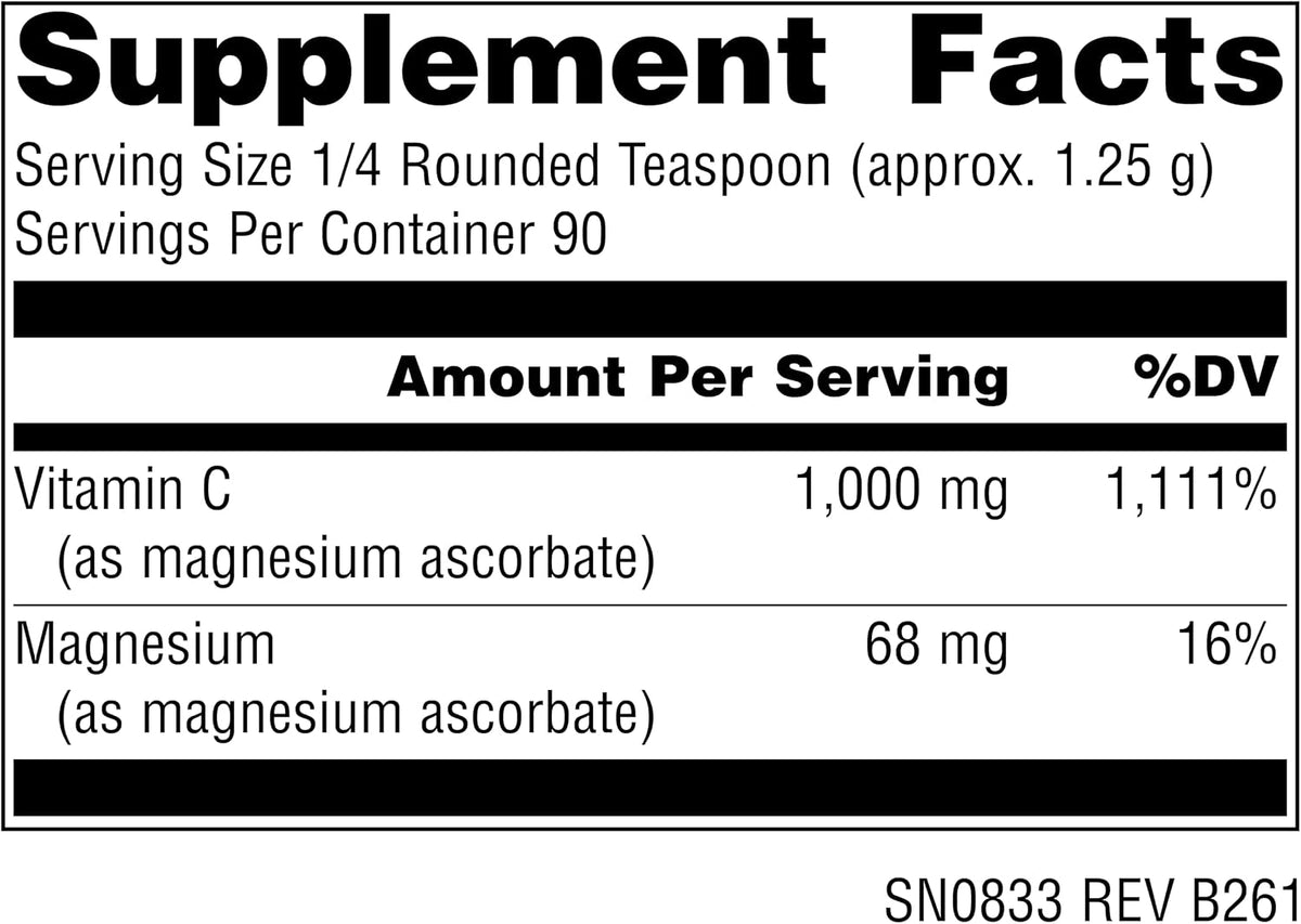 Source Naturals Magnesium Ascorbate Powder – Immune and Energy Support, 113g (4 oz) - görsel 2