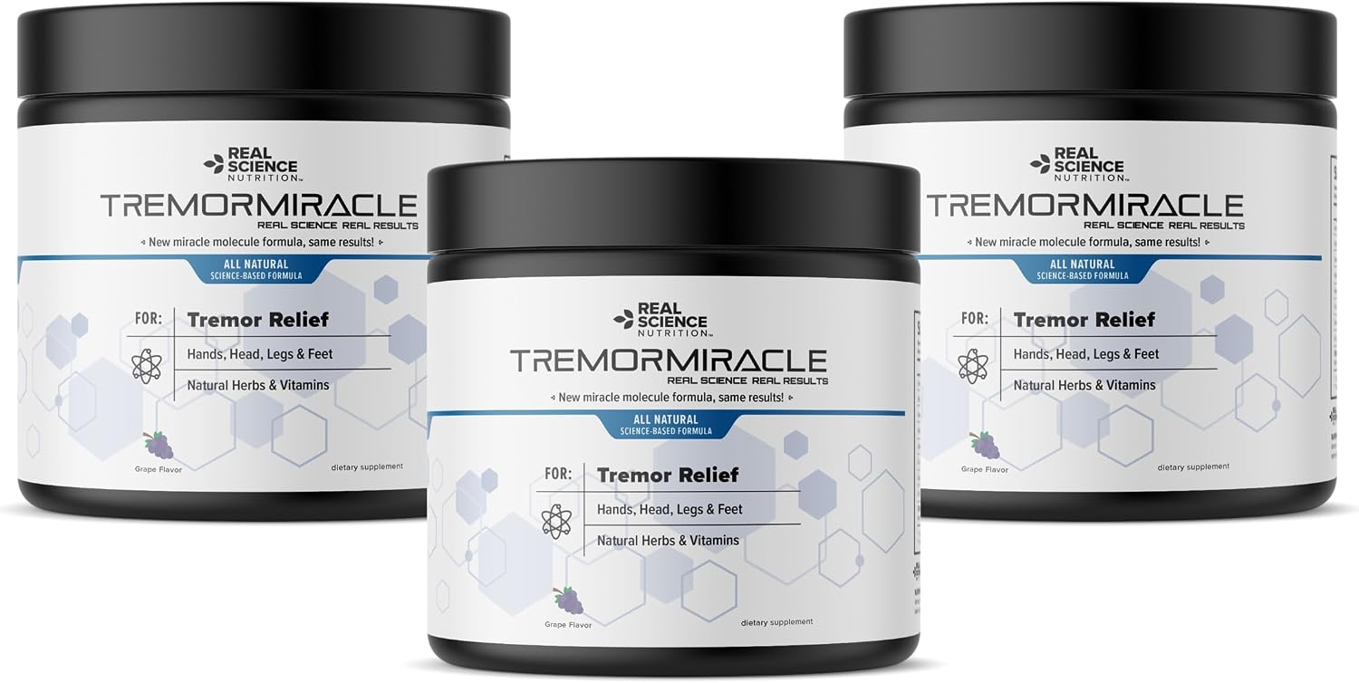 Real Science Nutrition Tremor Miracle - Herbal Supplement Powder for Nervous System Support (380g, Grape Flavour) - görsel 5