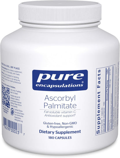 Pure Encapsulations Ascorbyl Palmitate | Vitamin C Supplement to Support Iron Absorption and Normal Immune Function* | 180 Capsules
