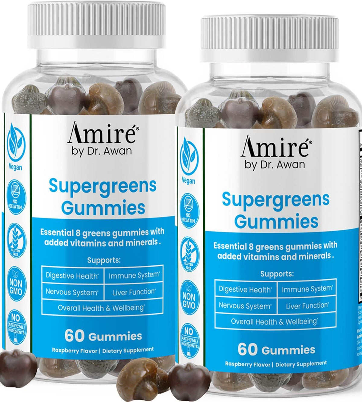 Amire by Dr. Awan Super Greens Gummies - Fruit & Vegetable Supplement, 180 Gummies - görsel 8
