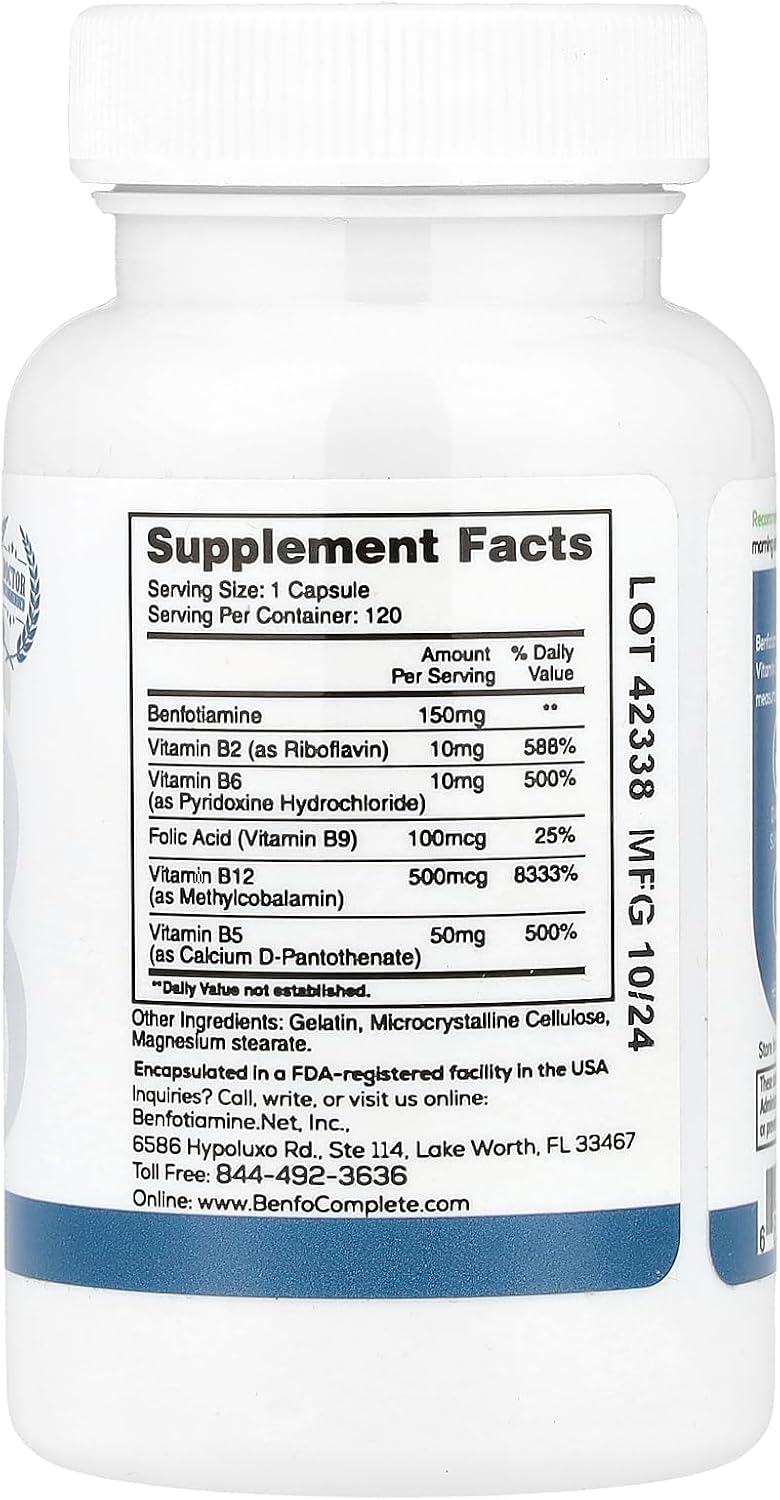 Multi-B Nerve Health Support Formula – 150 mg Benfotiamine, 120 Capsules - görsel 2