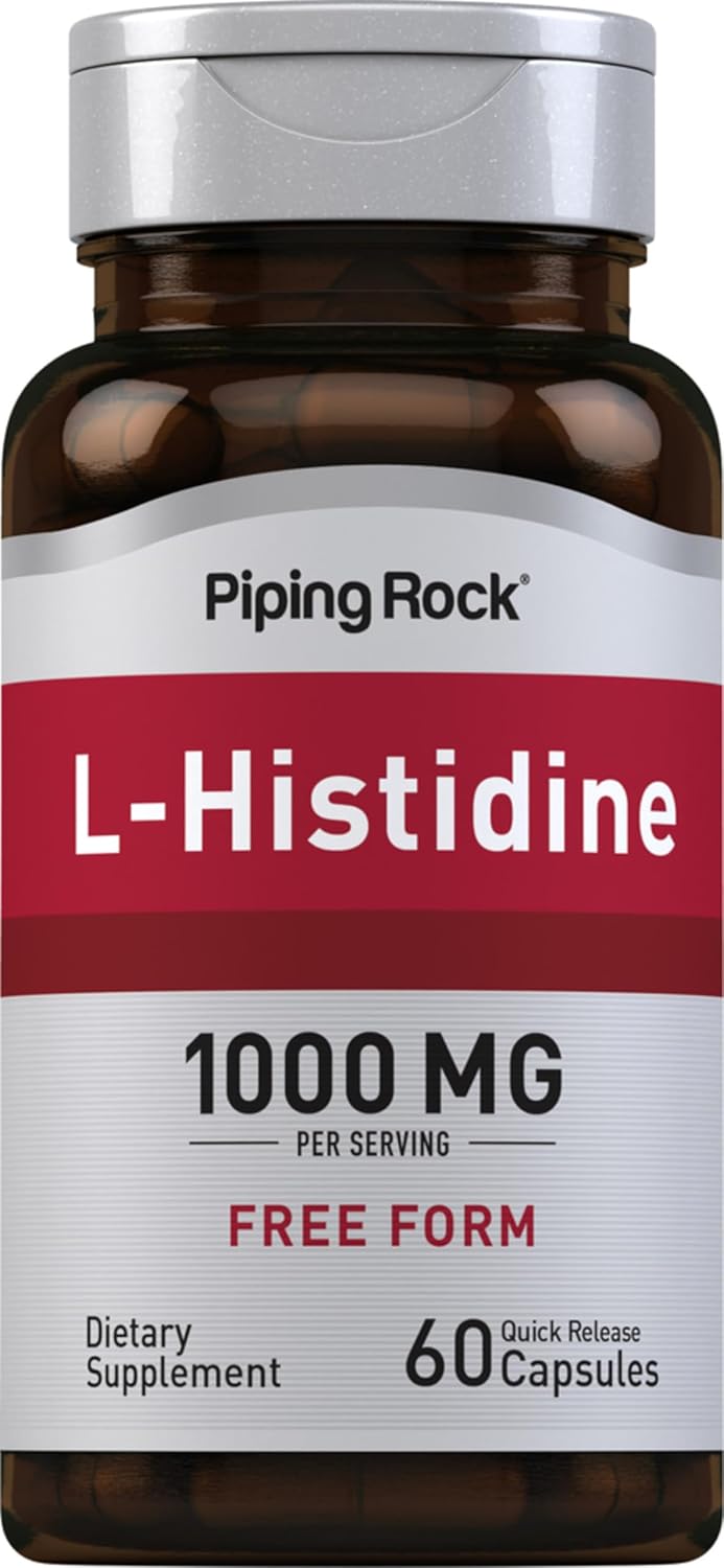 Piping Rock L-Histidine 1000 mg | 60 Capsules | Free Form Supplement - görsel 1