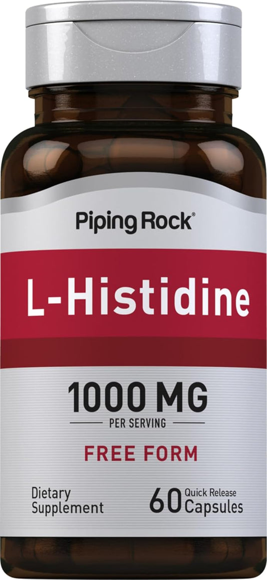 Piping Rock L-Histidine 1000 mg | 60 Capsules | Free Form Supplement