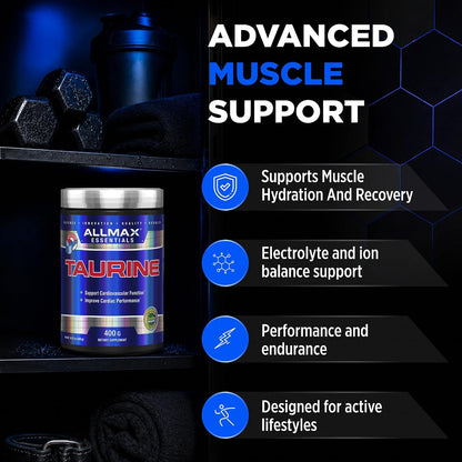ALLMAX Essentials Taurine Powder - 400 g (133 Servings)