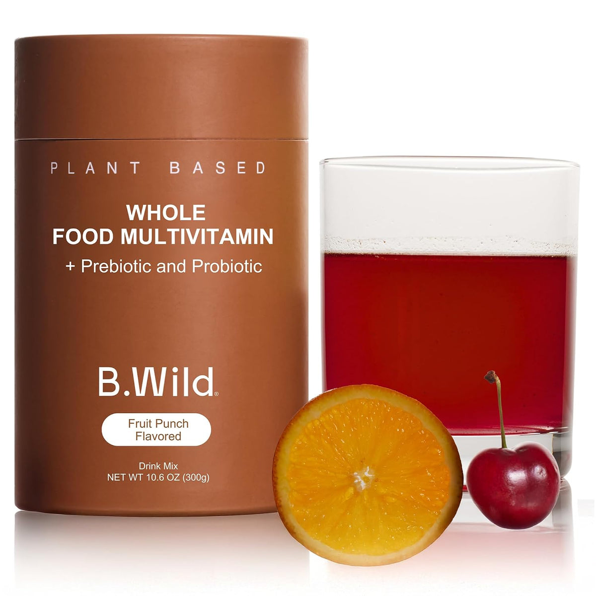 B.WILD Plant-Based Multivitamin Superfood Drink Mix – Bold Fruit Punch Flavour – 30 Servings - görsel 1
