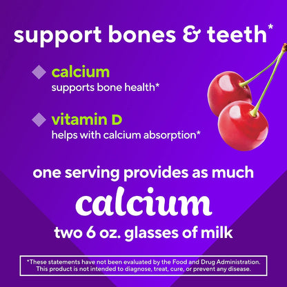 vitafusion Chewable Calcium Gummy Vitamins for Bone and Teeth Support, Fruit and Cream Flavour, 100 Count