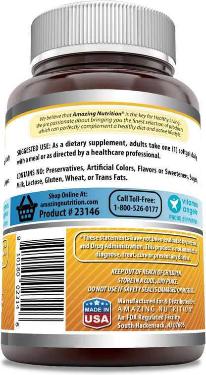 Amazing Formulae Vitamin D3 (Cholecalciferol) 5000 IU Supplement - Non-GMO, Gluten-Free - 360 Softgels