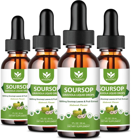 Soursop Graviola Bitters Liquid Drops – 1800mg, 4-Pack (30ml each)