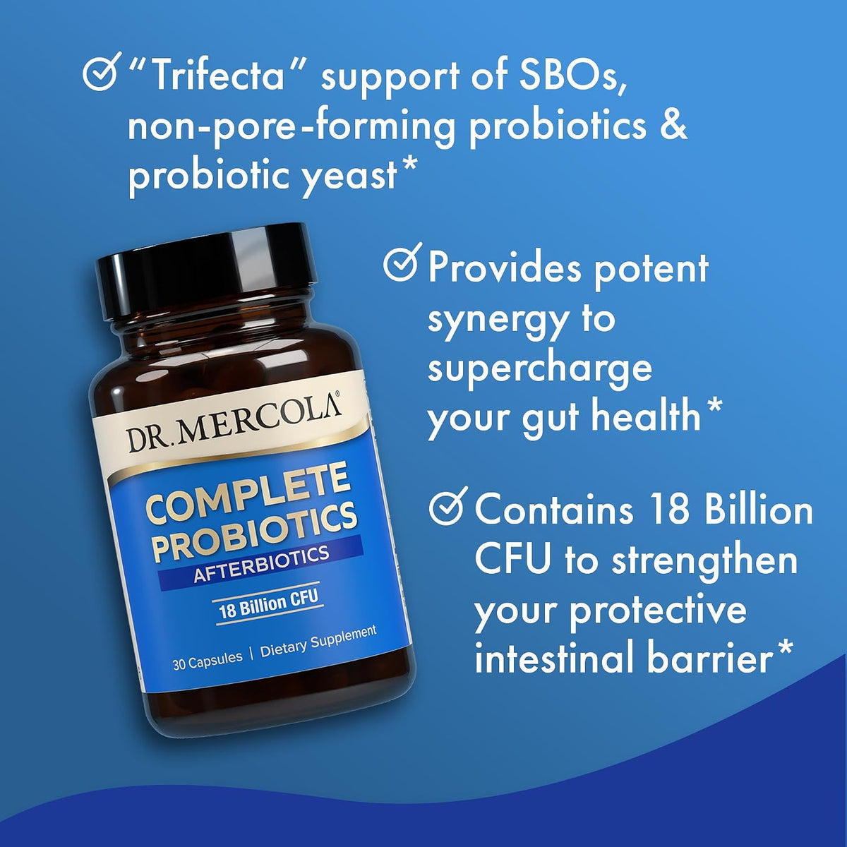 Dr. Mercola Complete Afterbiotics – 18 Billion CFU Probiotic with SBOs and Saccharomyces boulardii – Non-GMO & Gluten-Free – 30 Capsules - görsel 5