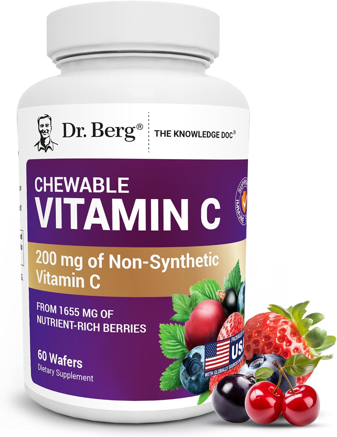 Dr. Berg Chewable Vitamin C Complex – Organic Berry Vitamin C Wafers - görsel 1