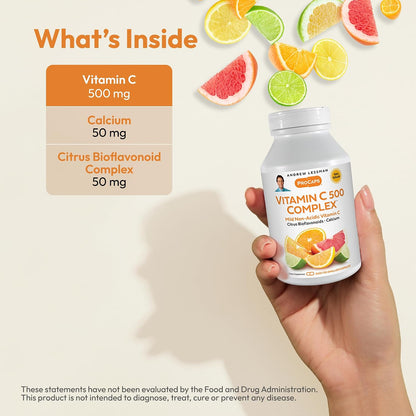 ANDREW LESSMAN Vitamin C 500 Complex - Non-Acidic Vitamin C with Citrus Bioflavonoids, 360 Capsules