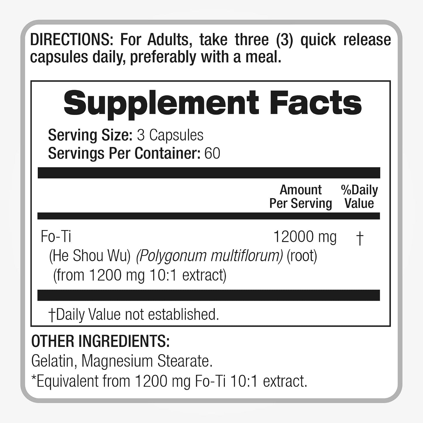 FITO MEDIC'S Lab He Shou Wu (Fo Ti) Capsules - 180 Capsules - görsel 4