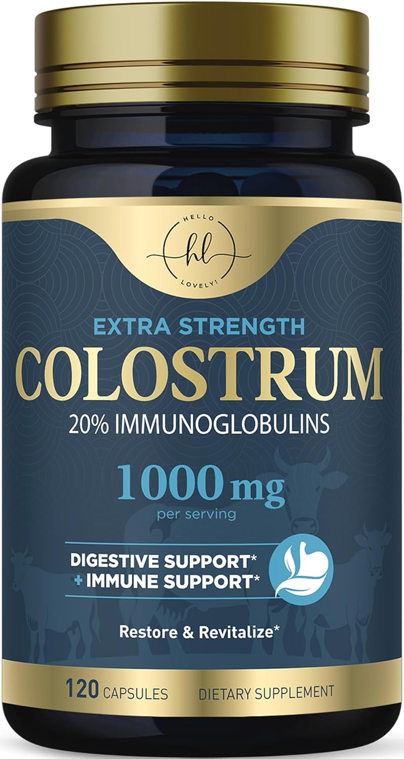 Hello Lovely! Bovine Colostrum Supplement - 1000mg, 20% Immunoglobulins - 60 Capsules - görsel 10