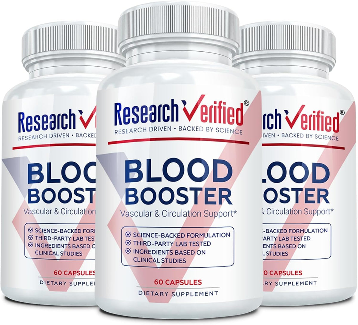 Research Verified Blood Booster – Blood Support Supplement with Hawthorn, Magnesium, Celery Seed, BioPerine (180 Capsules) - görsel 1