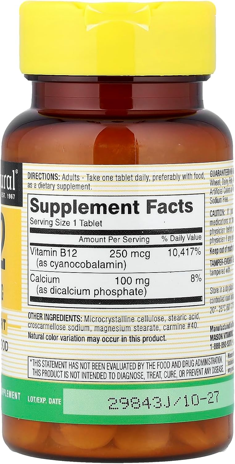 Mason Natural B12 250mcg Tablets - görsel 2