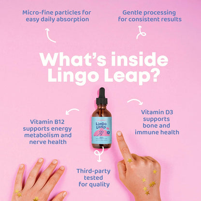 JoySpring LingoLeap – Liquid Kids Formula with Zeolite Clinoptilolite, Methylated B12 and Vitamin D3