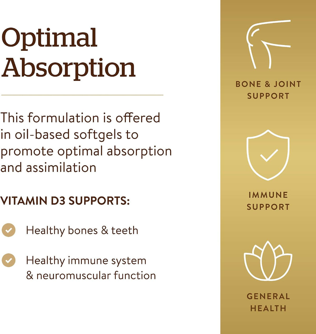 Solgar Vitamin D3 (Cholecalciferol) 125 mcg (5000 IU), 100 Softgels – Bone and Immune Support - görsel 4