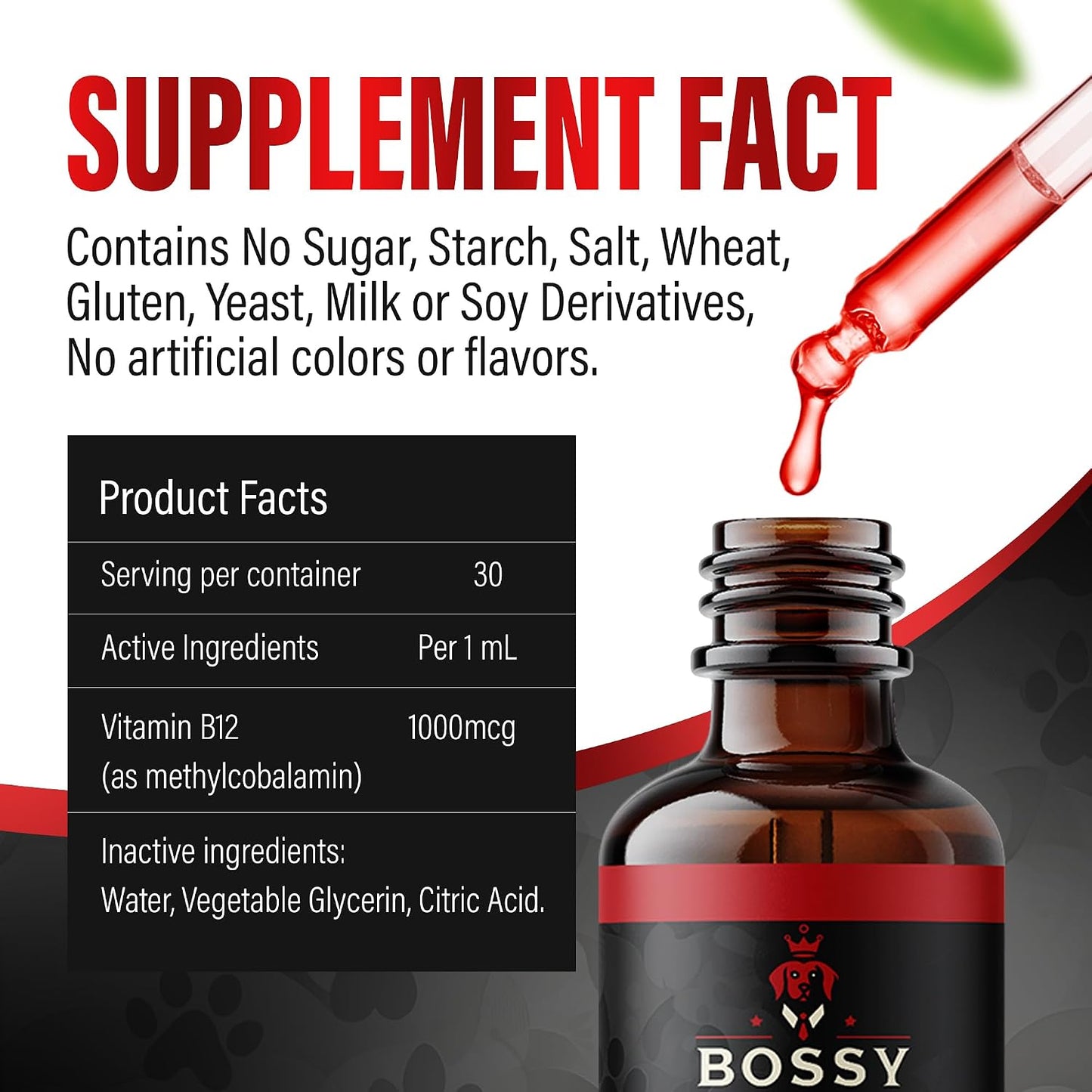 Bossy Pet Vitamin B12 Liquid Supplement for Dogs & Cats – Vet-Formulated Methylcobalamin Drops - görsel 5