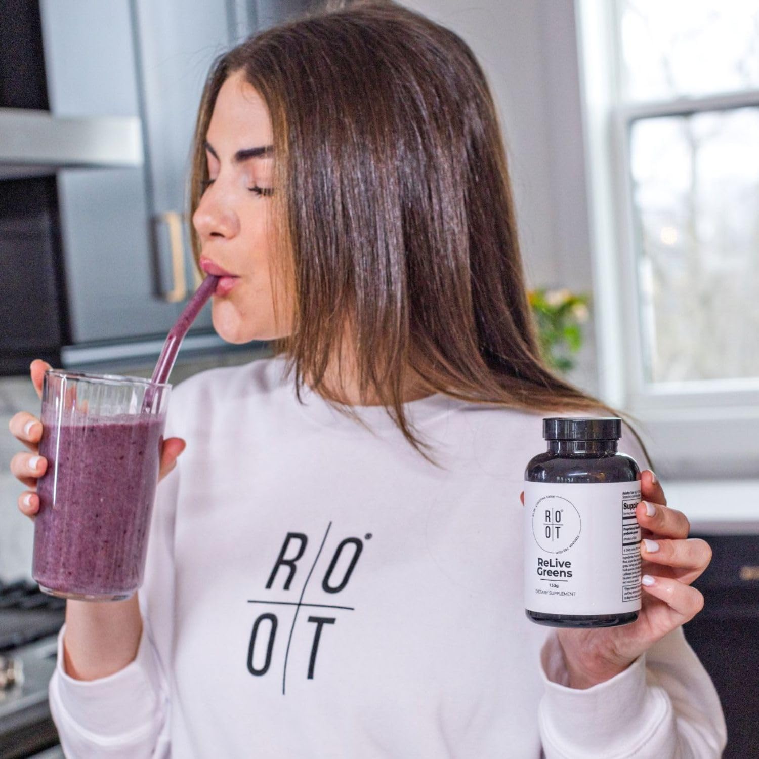 Root Relive Greens by Dr. Rahm's | Superfood Powerhouse with Dark Leafy Greens, Fruits & Fibres - 153g - görsel 7