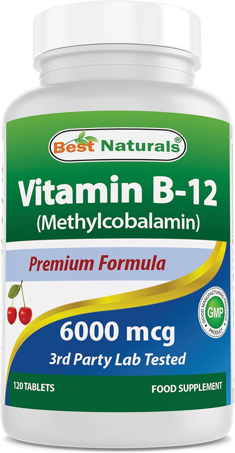 Best Naturals Vitamin B12 6000 mcg, 120 Tablets - görsel 1