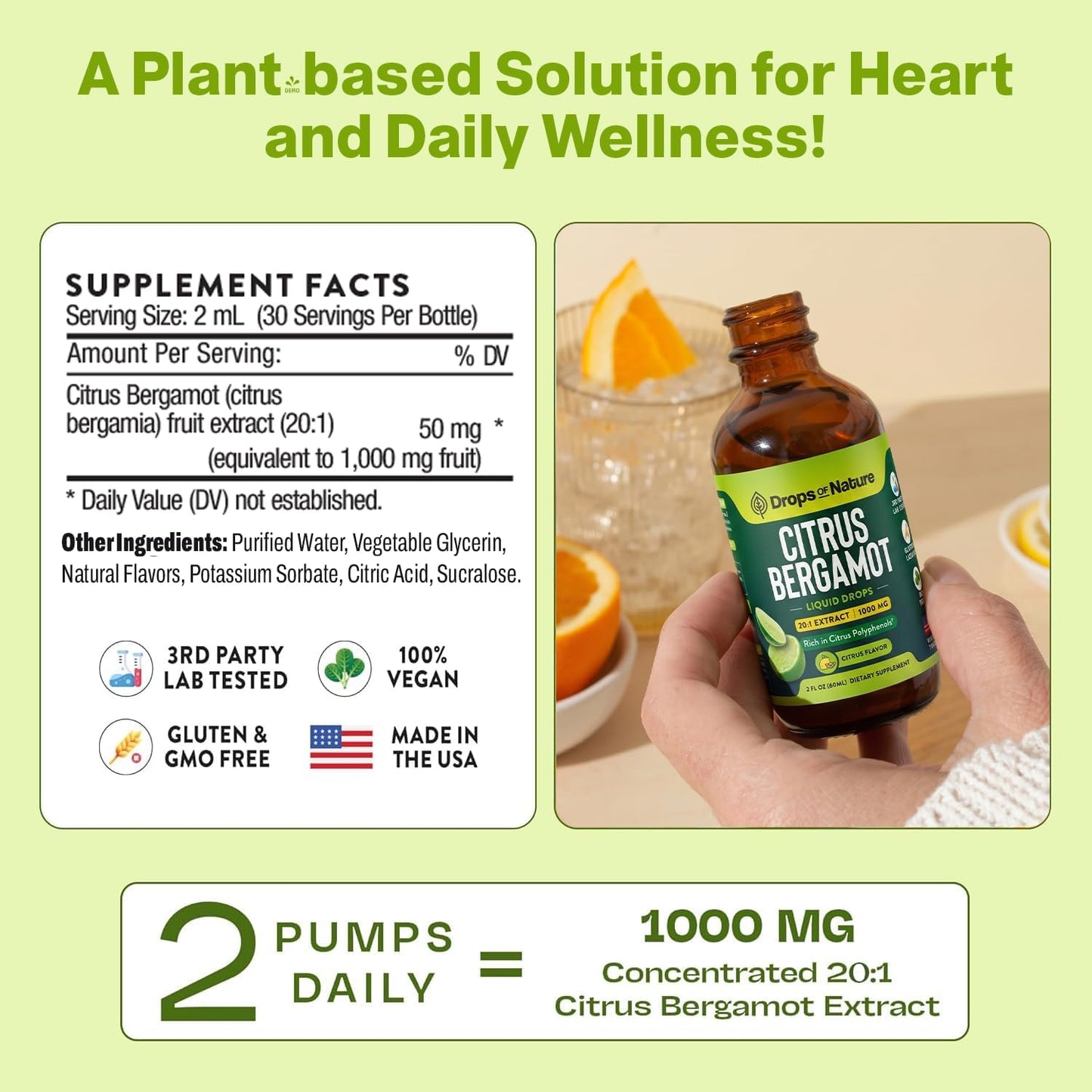 Citrus Bergamot Extract 20:1 – Vegan, Non-GMO, Gluten-free Liquid Supplement (Citrus, 60ml) - görsel 3
