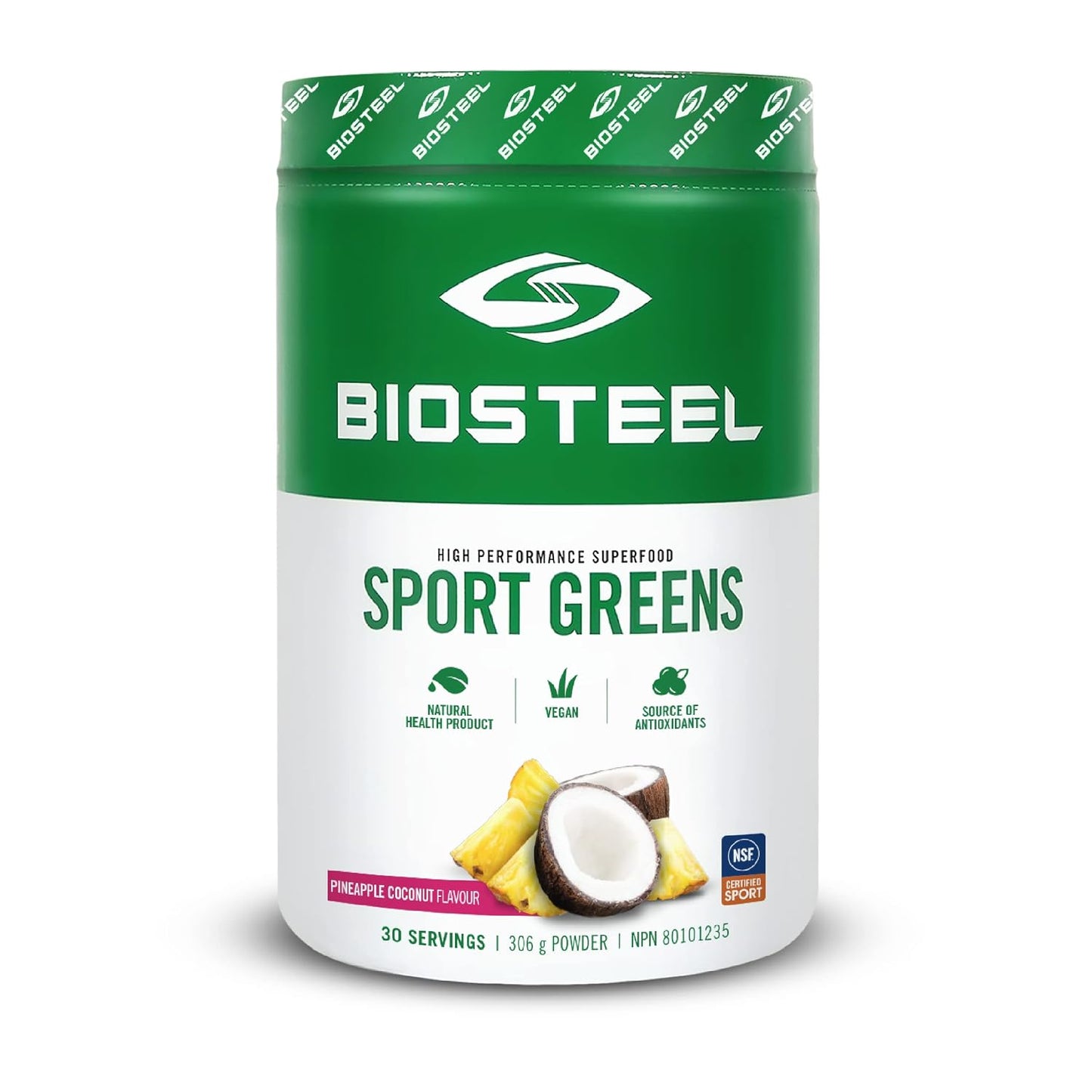 BIOSTEEL Sport Greens Powder - High Performance Superfood Supplement, Pineapple Coconut (30 Servings) - görsel 1