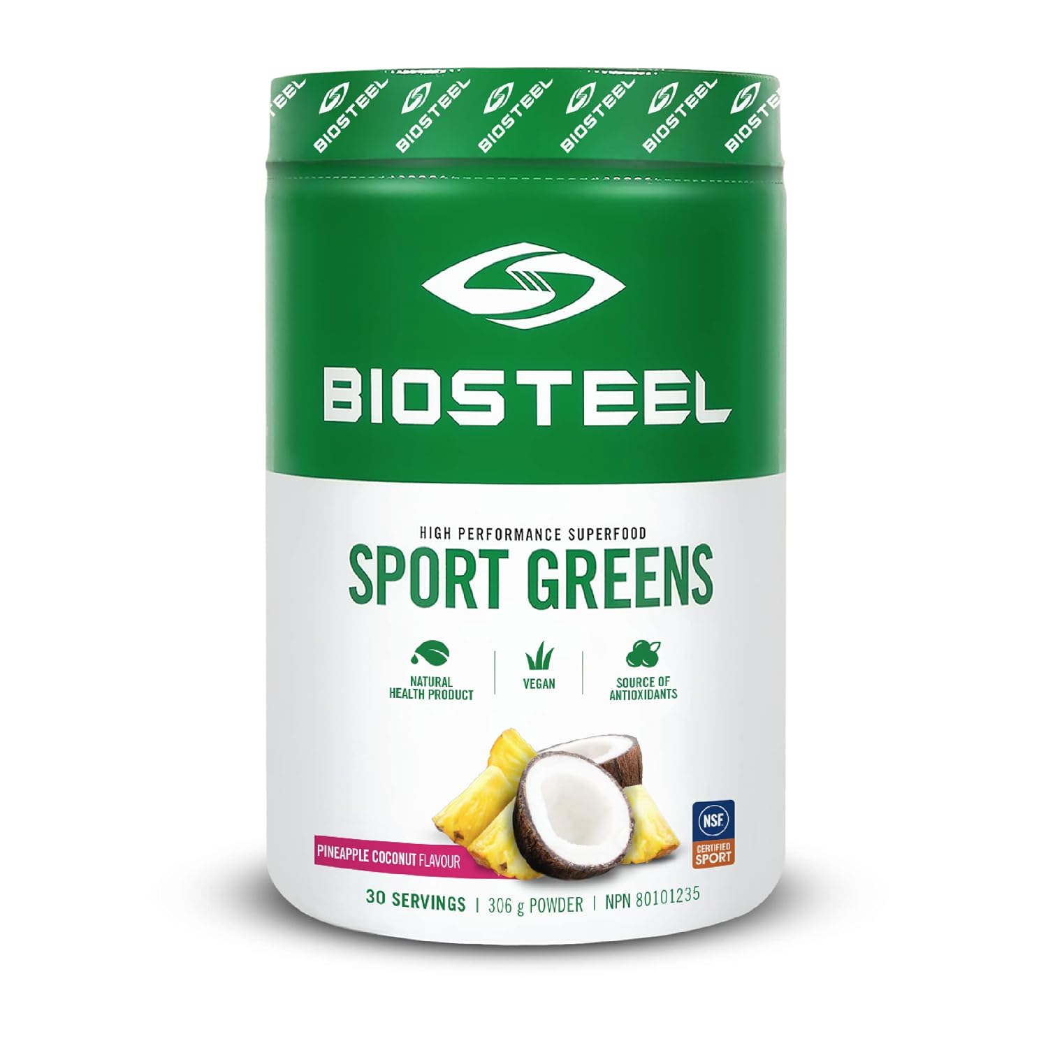 BIOSTEEL Sport Greens Powder - High Performance Superfood Supplement, Pineapple Coconut (30 Servings) - görsel 1