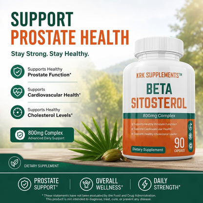 KRK SUPPLEMENTS Beta Sitosterol 800mg Capsules – Prostate & Urinary Support