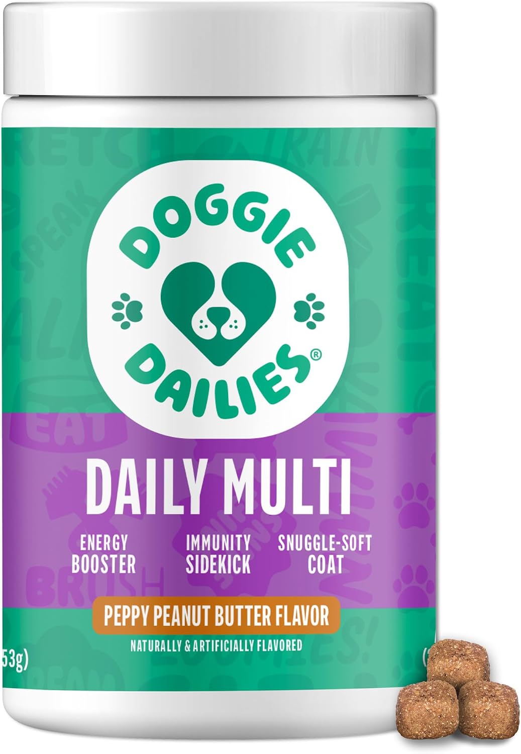 Doggie Dailies 5 in 1 Multivitamin for Dogs, Dog Multivitamin for Skin and Coat Health, Joint Health, Improved Digestion, Antioxidants, Support a Healthy Immune System (Peanut Butter) 225 Soft Chews - görsel 1