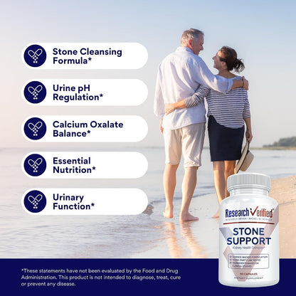 Research Verified Stone Support – Optimal Kidney Stone Defence with Chanca Piedra, Crataeva Nurvala, BioPerine – 360 Vegan Capsules