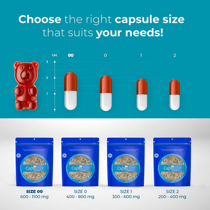 Capsuline Size 00 Clear Empty Gelatine Capsules – 500 Count
