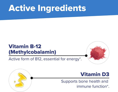 Superior Source NO Shot Methylcobalamin B12 5000 mcg with Vitamin D3 5000 IU - 100 Instant Dissolve Tablets