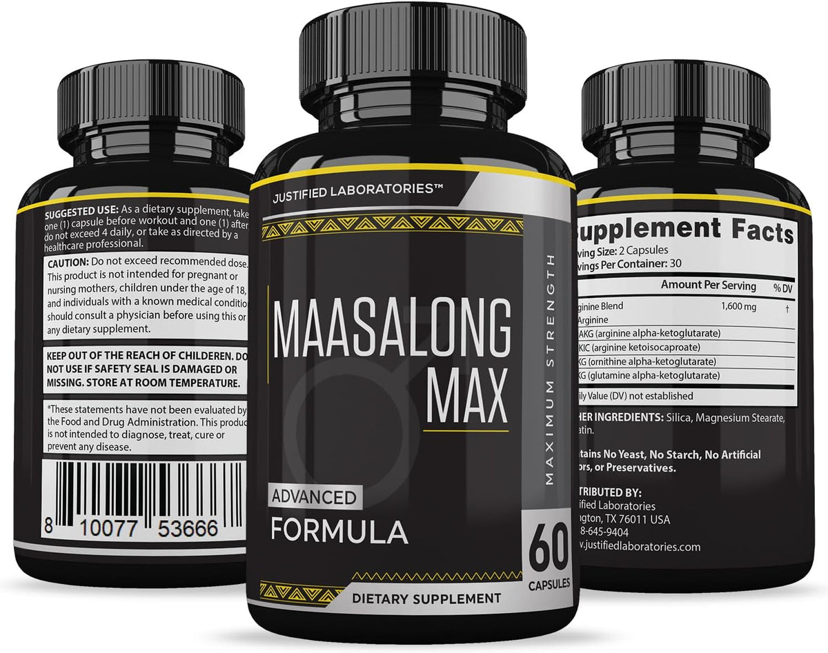 (2-Pack) Maasalong Max 1600mg Advanced Men's Health Formula, 120 Capsules - görsel 6