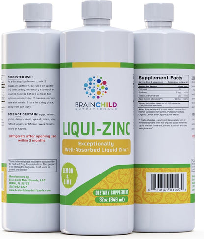 BrainChild Nutritionals LiquiZinc Liquid Formula (Unflavoured, 16 fl oz)