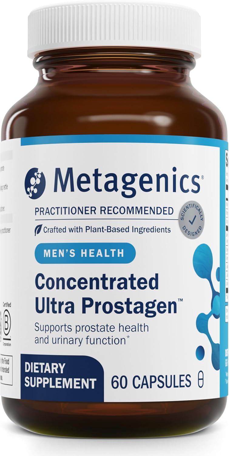 Metagenics Concentrated Ultra Prostagen - Prostate & Urinary Health with Saw Palmetto, Stinging Nettle, Lycopene & Zinc - Supports Hormonal Balance & Immune Health - Non-GMO - 60 Capsules - görsel 1