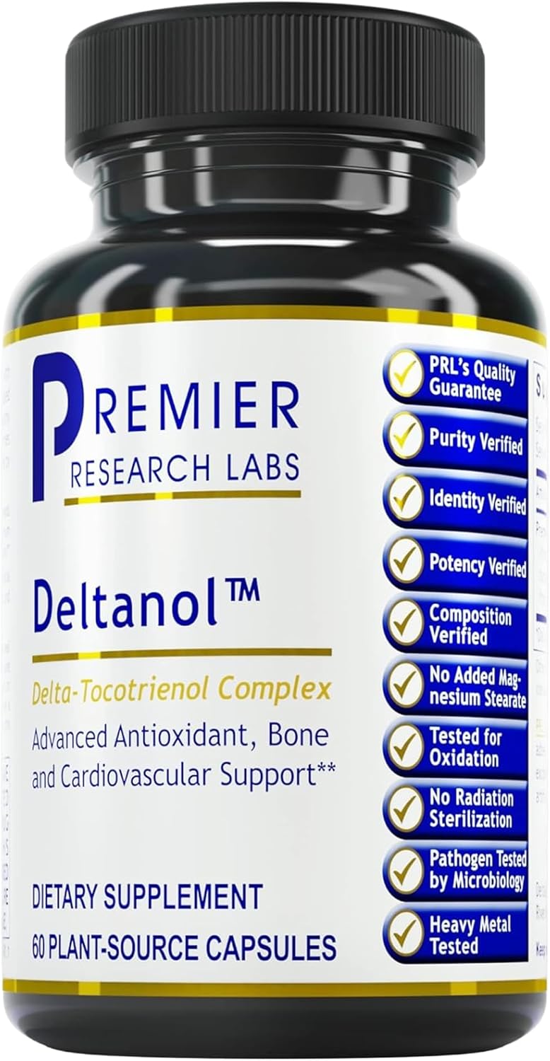 Premier Research Labs Deltanol - Tocotrienols Vitamin E, Annatto Tocotrienols for Men & Women, 100 mg Tocotrienol Complex Per Capsule, Antioxidants, Supports Heart & Metabolic Health - 60 Capsules - görsel 1
