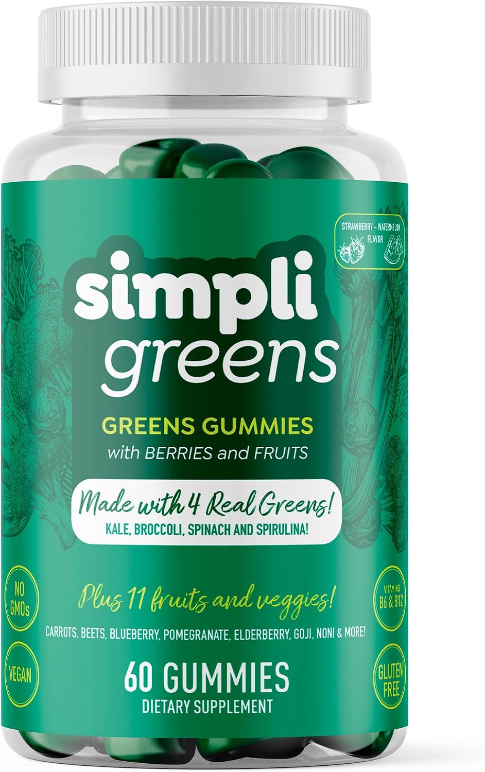 Vegan Superfood Gummies Supplement – 60 Count – Nutrient-Rich Gummy Vitamins – Supports Overall Wellness - görsel 1
