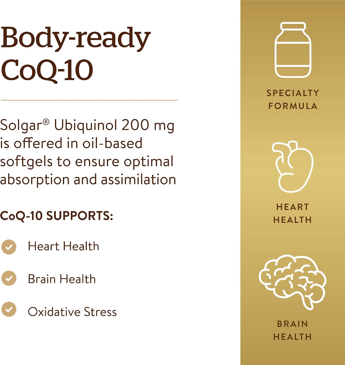 Solgar Ubiquinol 100 mg, 50 Softgels – Reduced Coenzyme Q10 – Advanced Antioxidant Formula - görsel 4