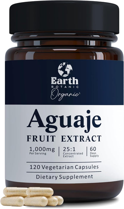 Aguaje Fruit Extract Capsules 120 Capsules – Buriti 1000mg Per Serving – Non-GMO – Wild Harvested in Peru – 60 Days Supply