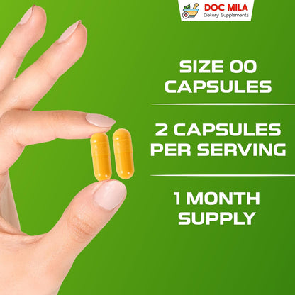 Doc Mila Vitamin B2 Riboflavin 400mg Capsules – Vegan Supplement for Energy Metabolism & Nervous System Support – 60 Capsules