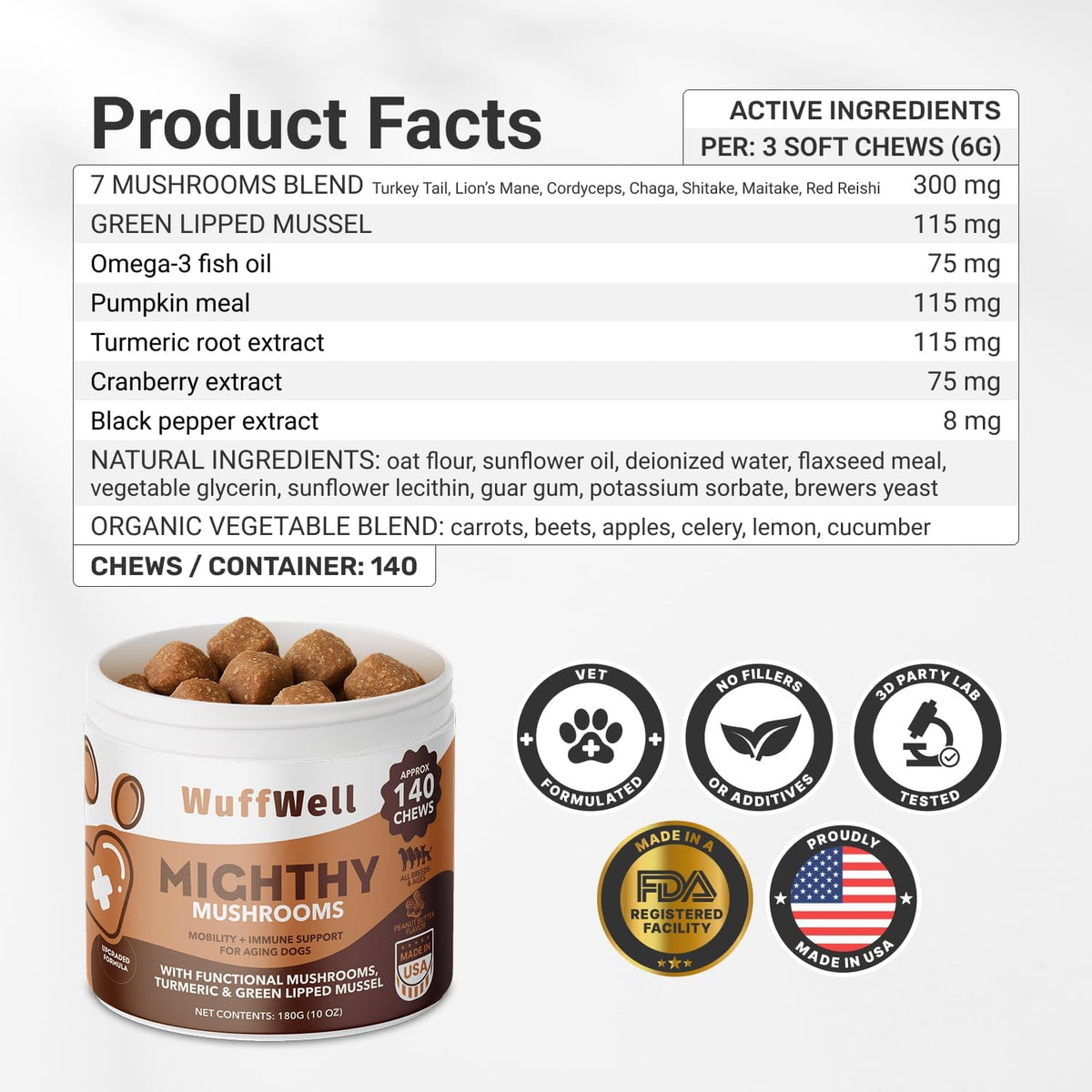 Mighty Mushroom Supplement for Dogs - Turkey – Helps maintain healthy skin and coat: The antioxidant blend, – Image 3
