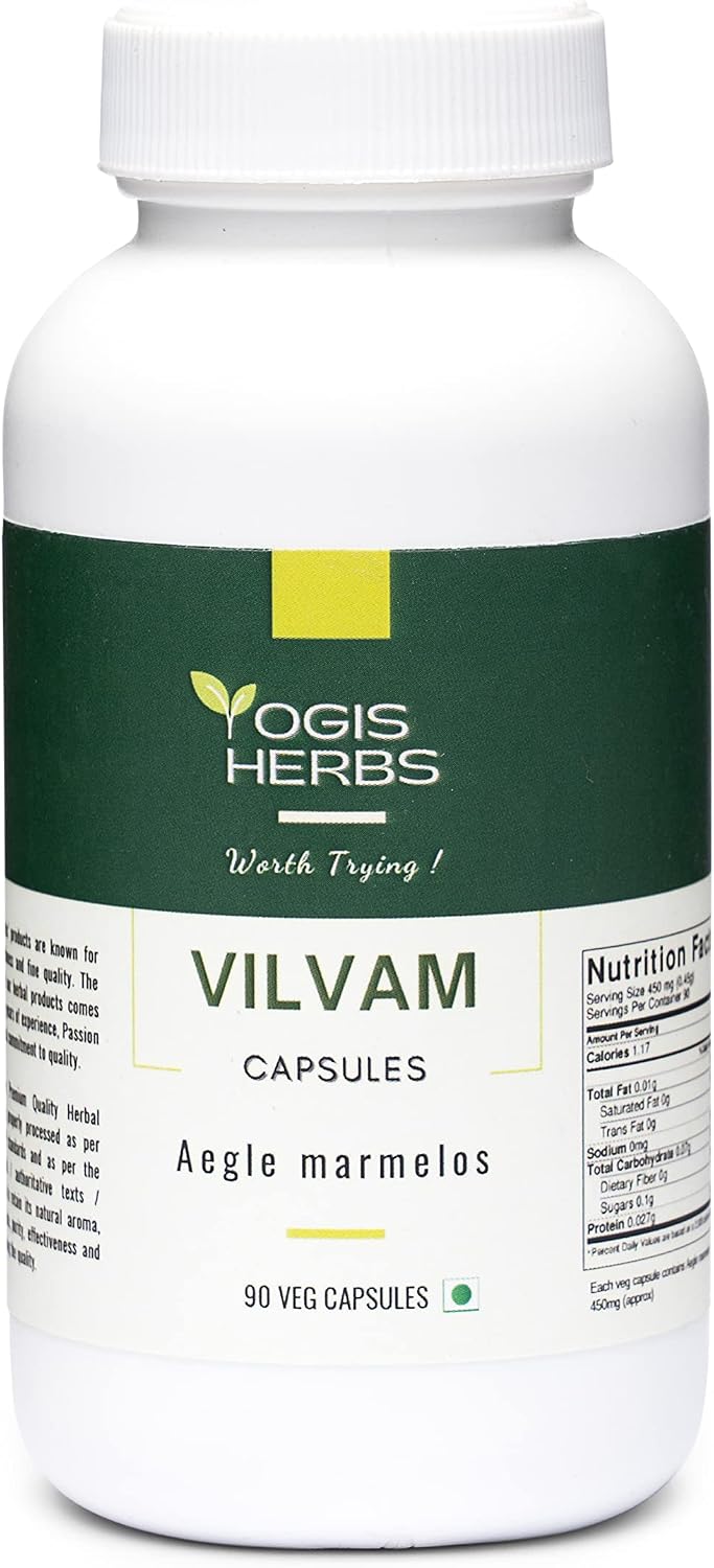 YOGIS HERBS Vilvam Capsules (Aegle Marmelos/Bael/Bilva) - 90 Veg Capsules - görsel 1