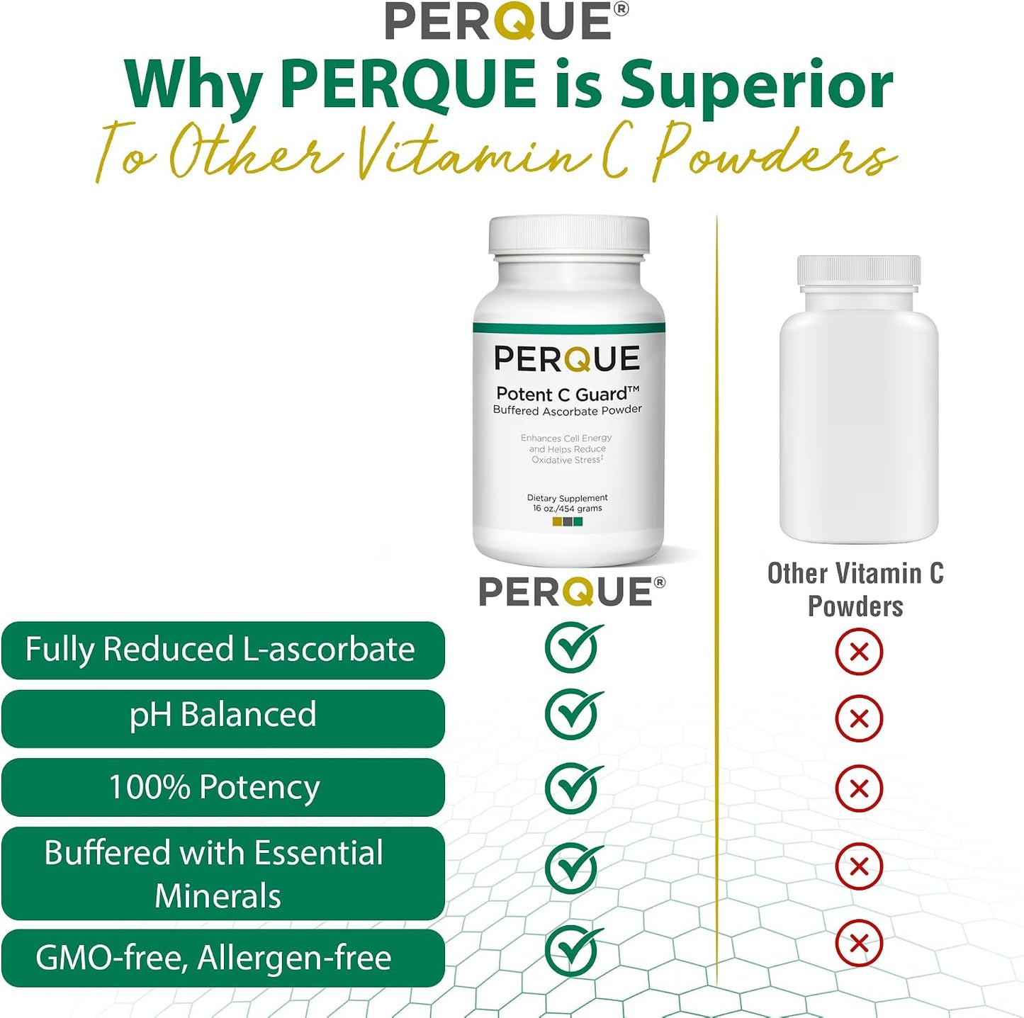PERQUE Buffered Vitamin C Ascorbate Powder - pH Balanced, Allergen-Free, Effervescent - 454 g - görsel 6