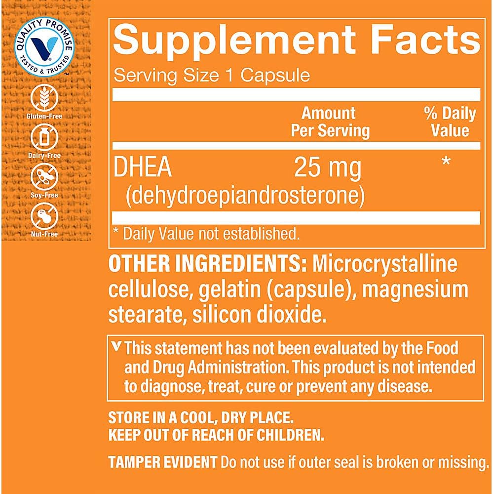 The Vitamin Shoppe DHEA 25mg, Hormonal & Healthy Ageing Support – 120 Capsules - görsel 2