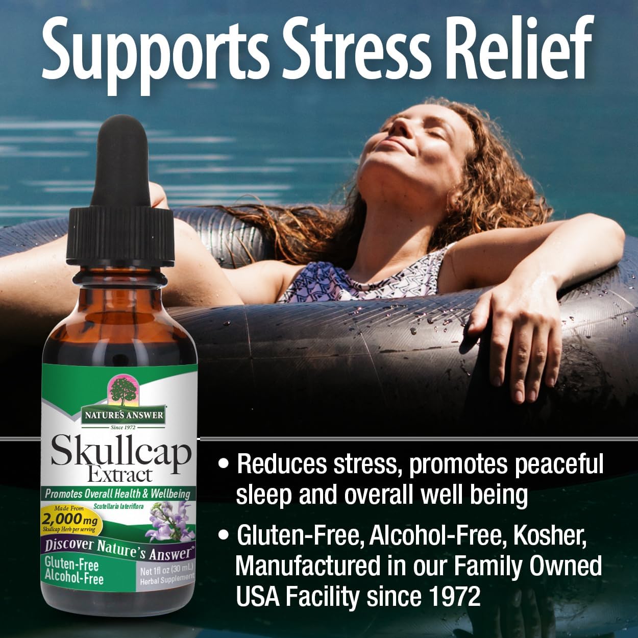 Nature's Answer Alcohol-Free Skullcap Herb Supplement, 30 ml - görsel 5
