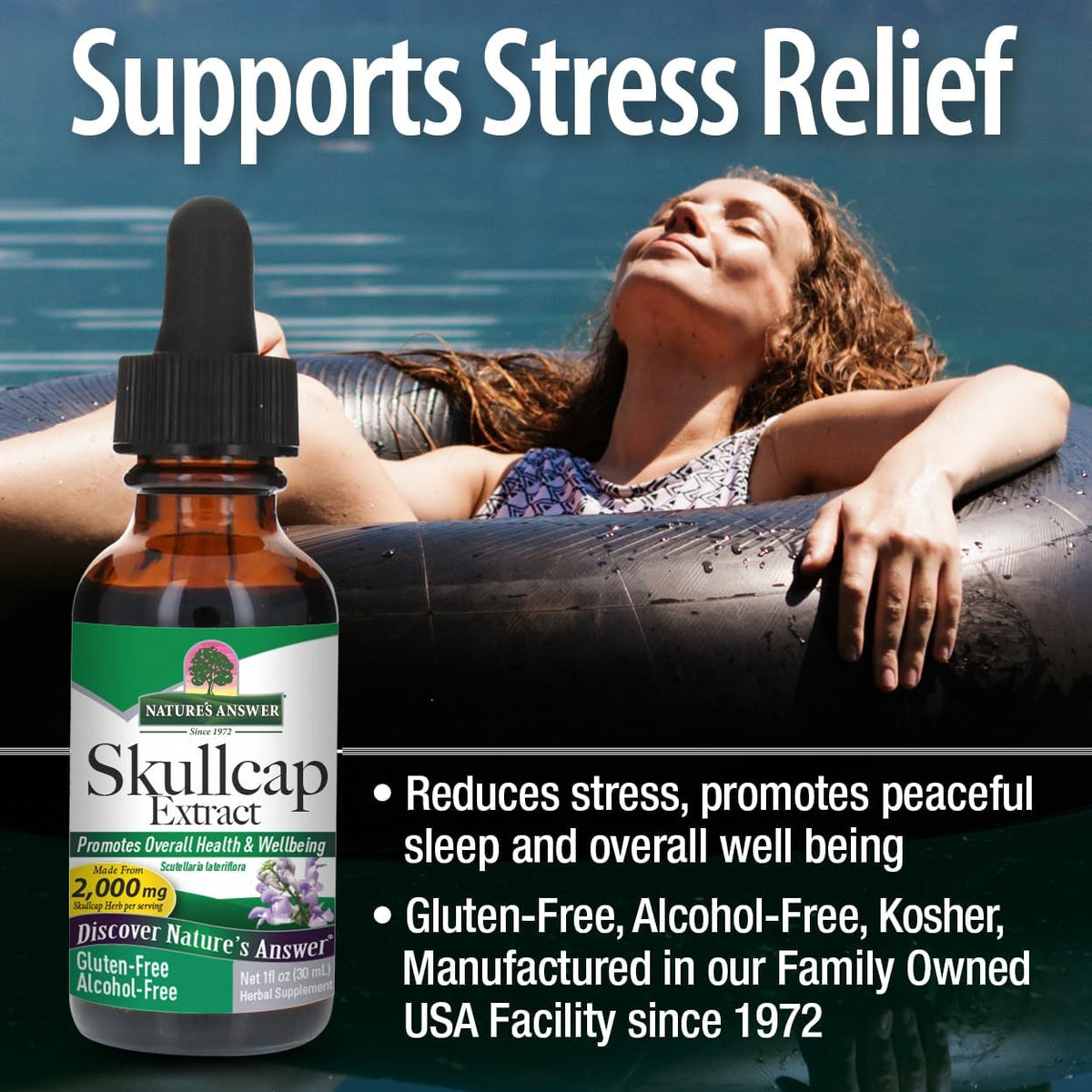 Nature's Answer Alcohol-Free Skullcap Herb Supplement, 30 ml - görsel 5