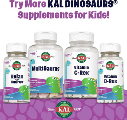 KAL MultiSaurus Kids Chewable Multivitamin – 180 Dinosaur-Shaped Tablets