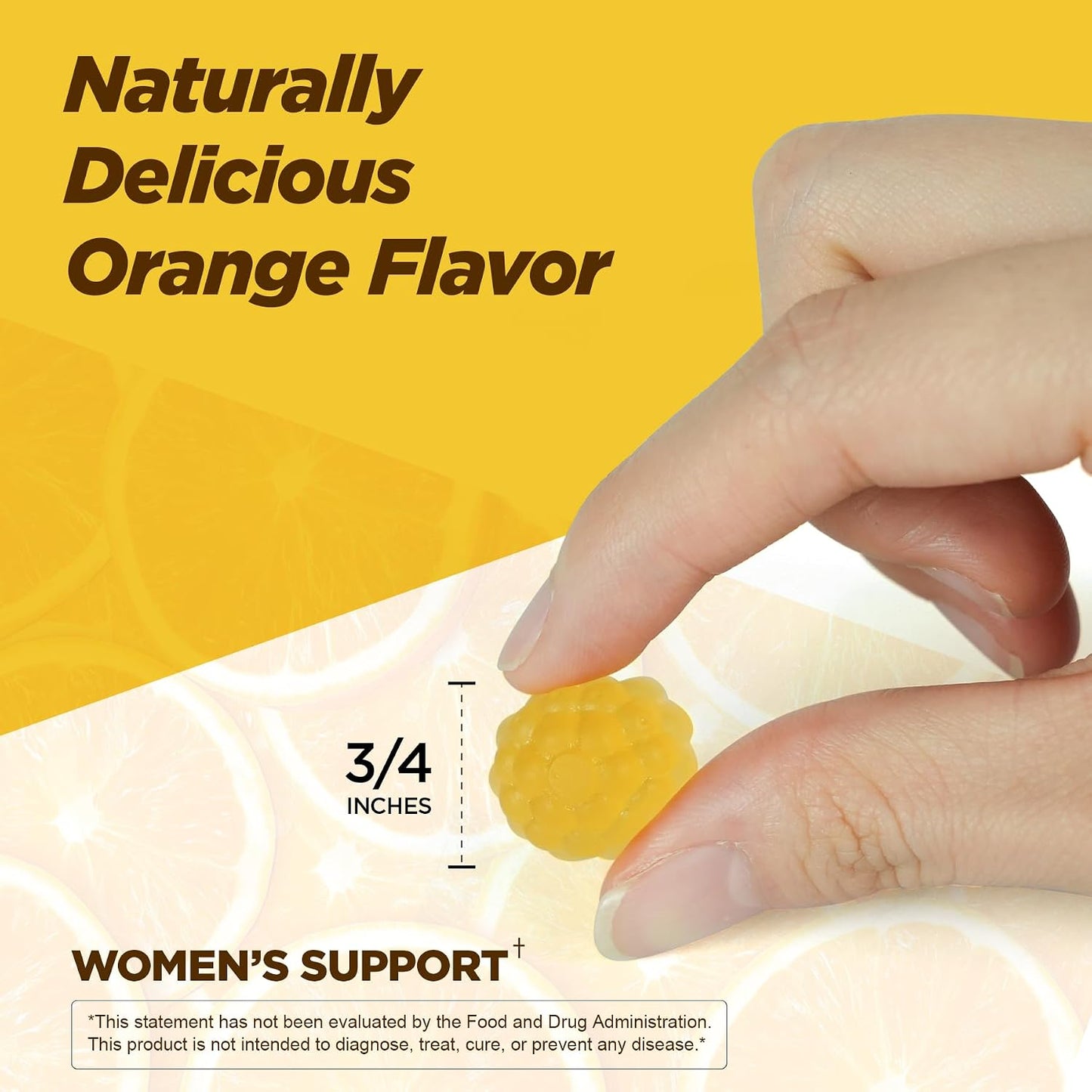 Aromlife Fibro Inositol Gummies - Natural Folate & Vitamins B6 & B12 - 60 Orange Flavour Women's Gummies for Daily Balance - görsel 6