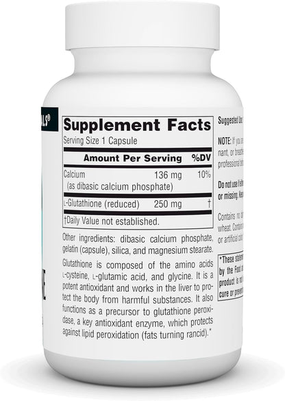 Source Naturals Glutathione, Food Supplement with Antioxidants, 250mg – 60 Capsules
